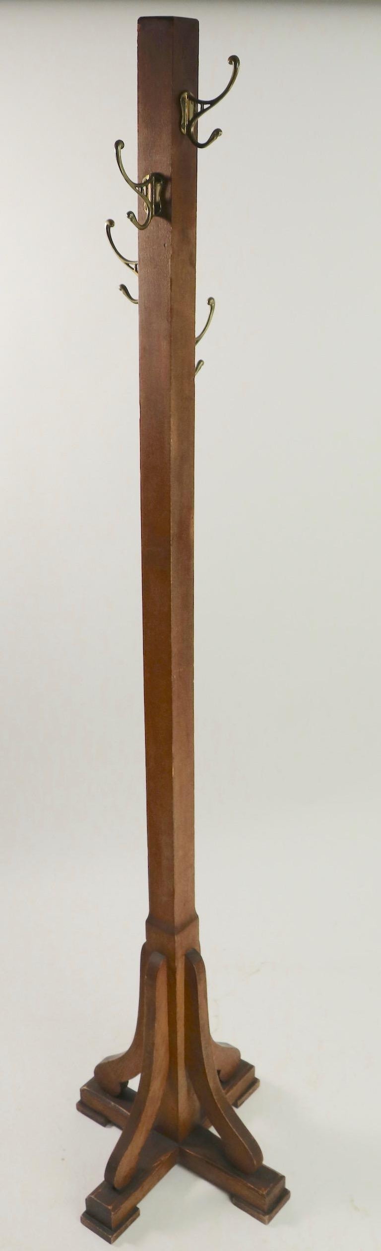 Freestanding Oak Coat Tree Stand at 1stDibs