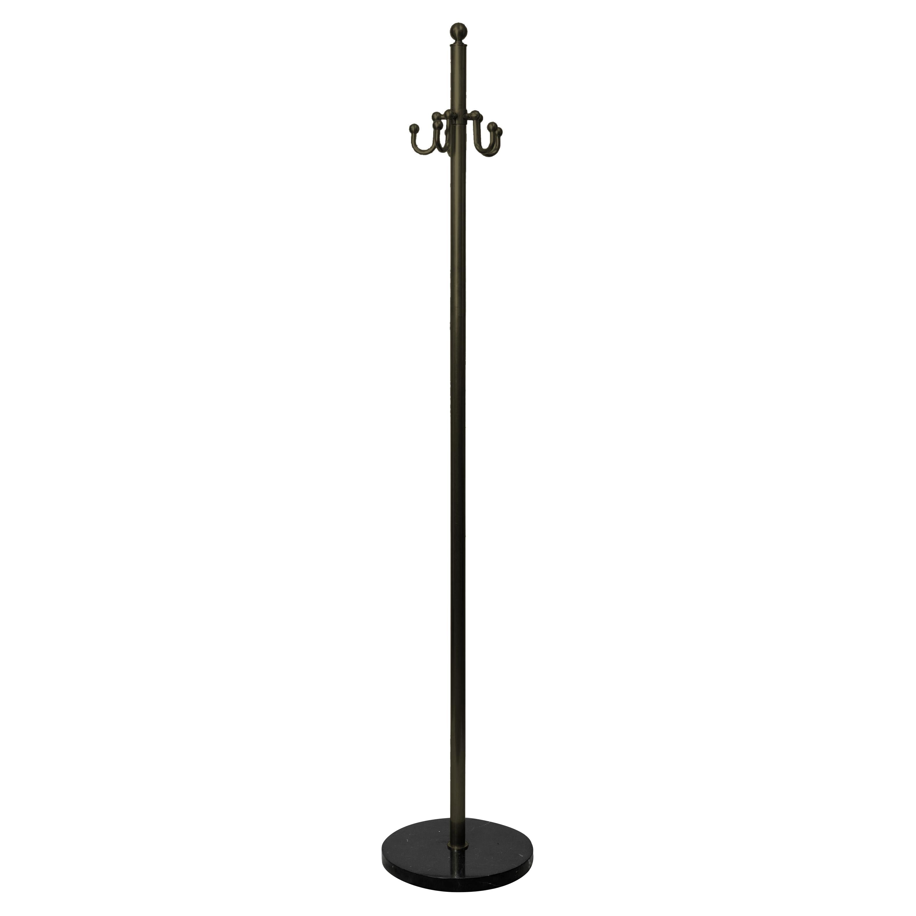 Freestanding Oil Rubbed Bronze Coat Rack, Brass, Marble Base, Coat Tree, Stand