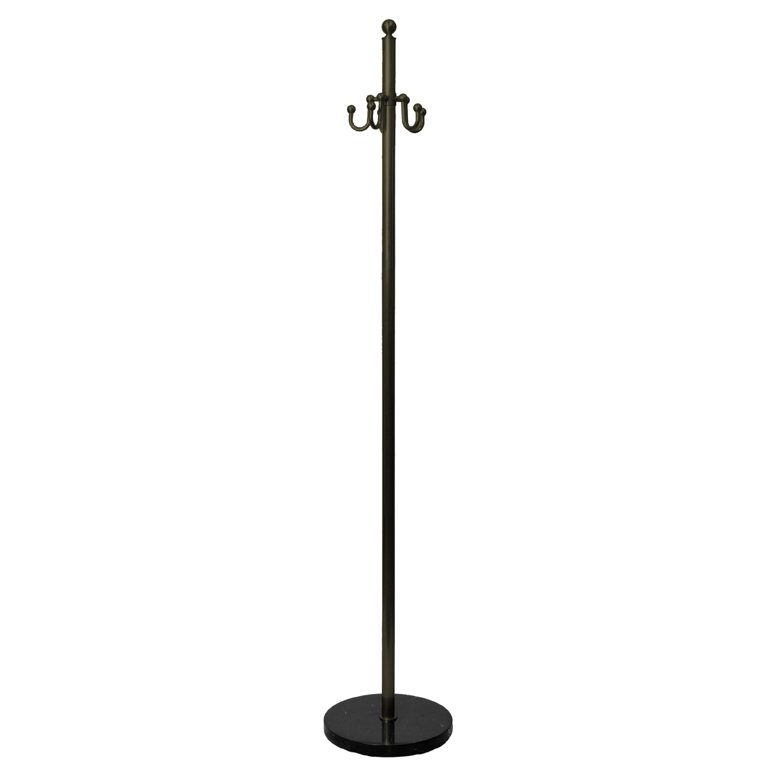 Freestanding Oil Rubbed Bronze Coat Rack, Brass, Marble Base, Coat Tree, Stand