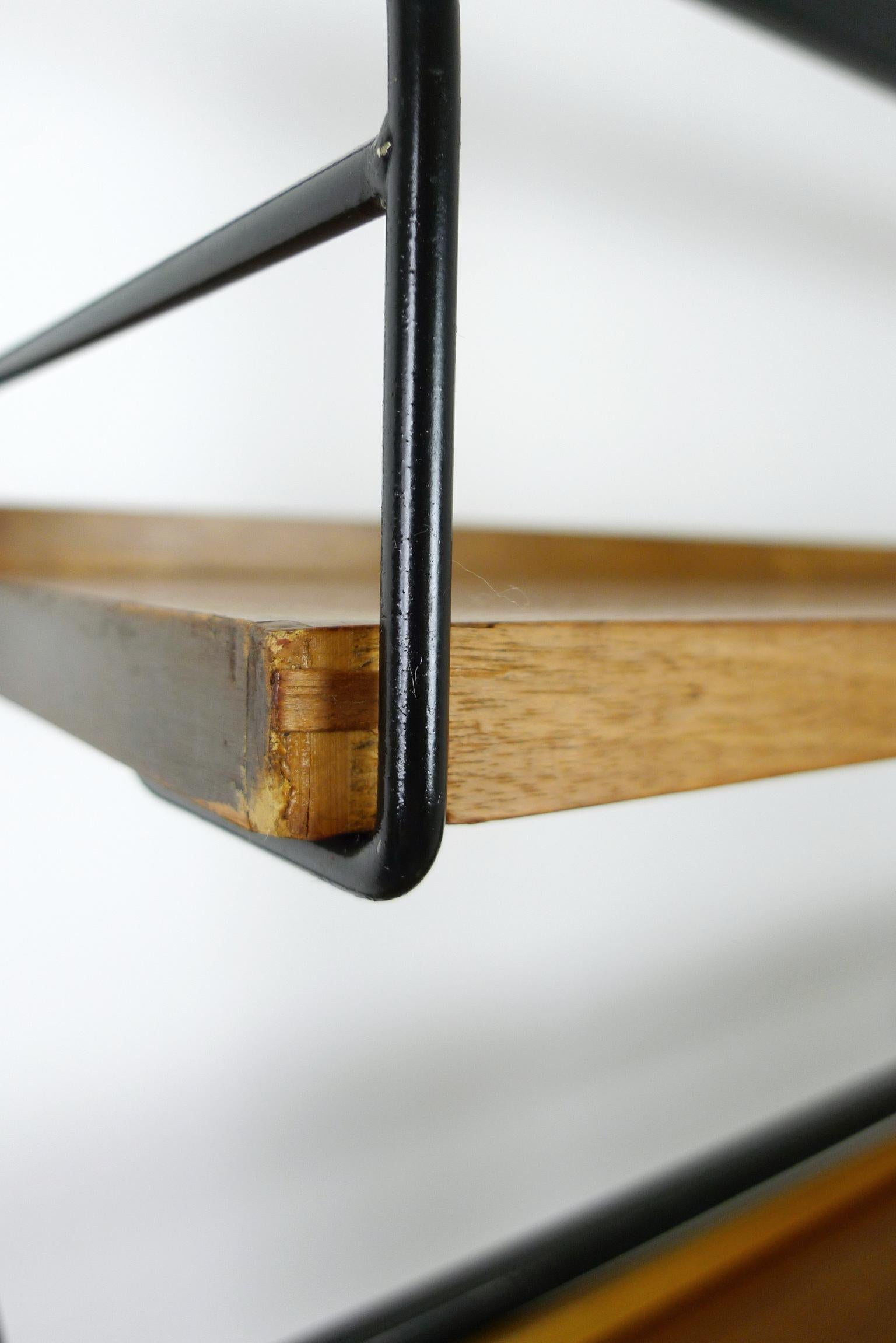 Freestanding Shelving Unit with Walnut Shelves, Germany, 1960s 8