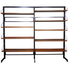 Freestanding Shelving Unit with Walnut Shelves, Germany, 1960s