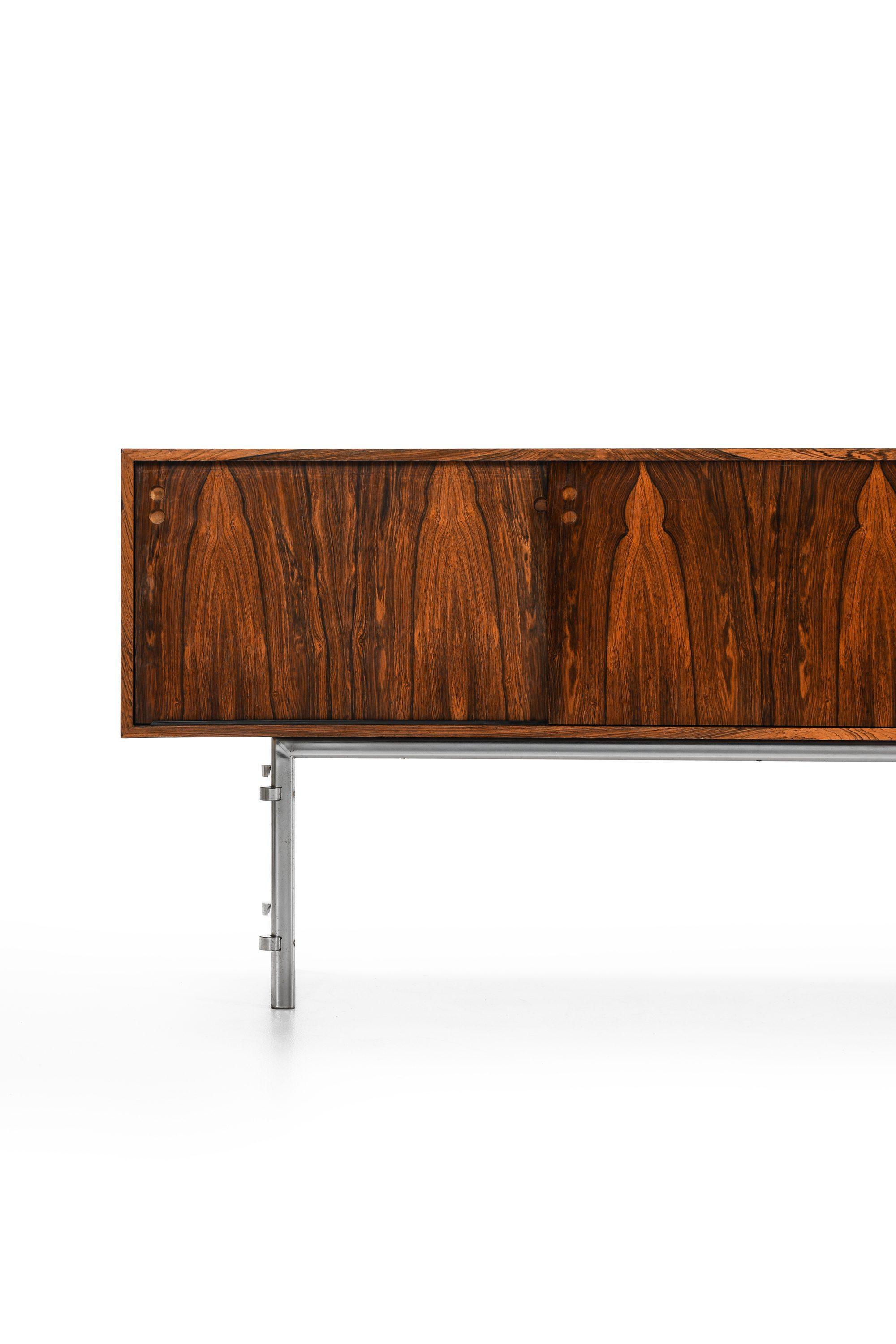 Norwegian Freestanding Sideboard in Rosewood and Chromed Steel by Jan Lunde Knudsen For Sale