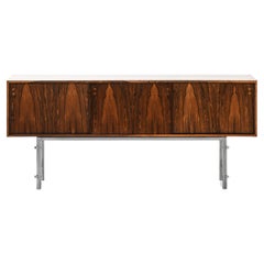 Freistehendes Sideboard aus Palisanderholz und verchromtem Stahl von Jan Lunde Knudsen