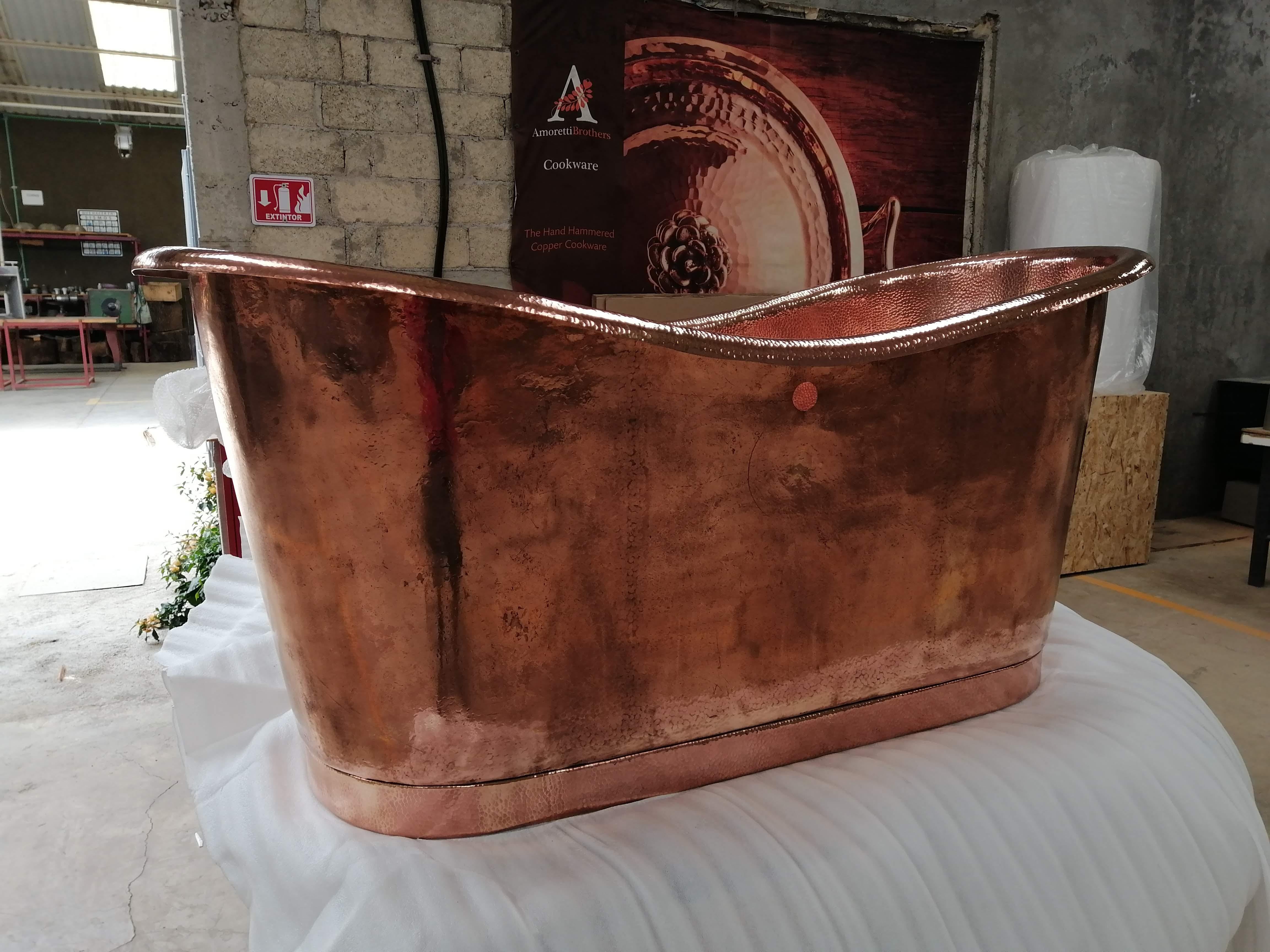 Bañera exenta de cobre martillado - A medida Martillado en venta