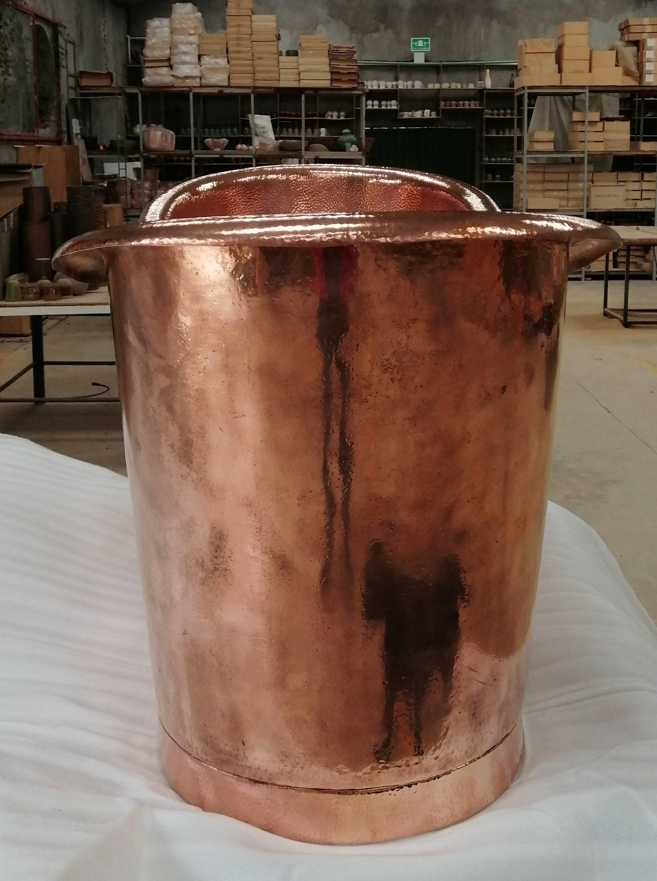 Bañera exenta de cobre martillado - A medida Cobre en venta