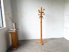 Freestanding solid pine coat stand, Les Arcs, 1970s