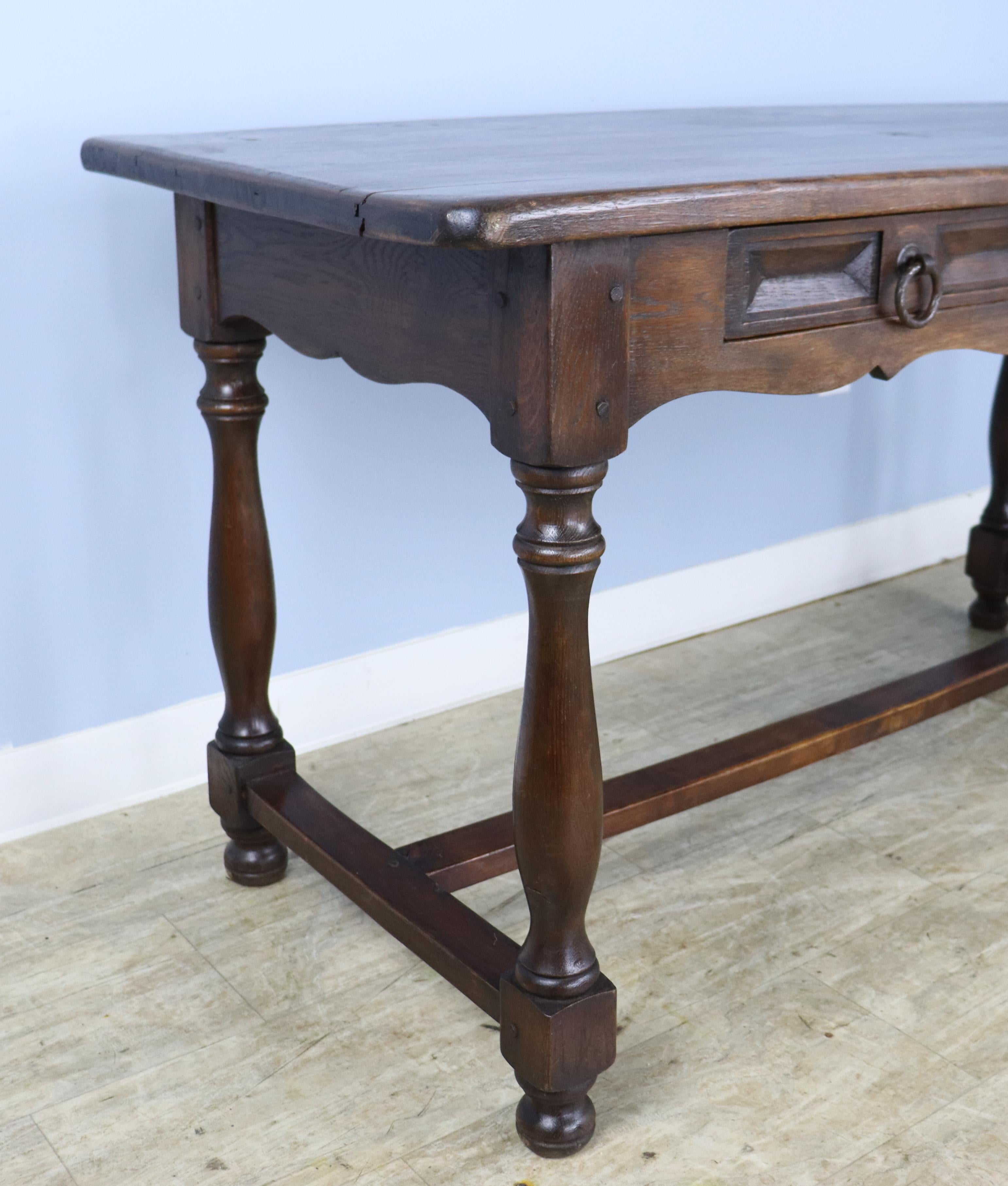 Freestanding Spanish Oak Writing Desk with Chestnut Top 1