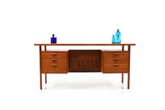 Freestanding Teak Desk by Kai Kristiansen, 1960s
