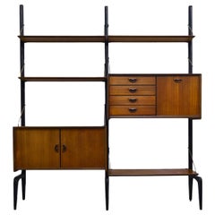 Freestanding Teak Modular Wall System by Louis Van Teeffelen for Webe, 1950s