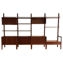 Freestanding Teak Wall Unit by Fredrik A. Kayser for Gustav Bahus, Norway, 1960s