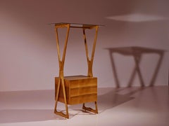 Aparador independiente con cajones, estantes y perchero, Italia, años 50.