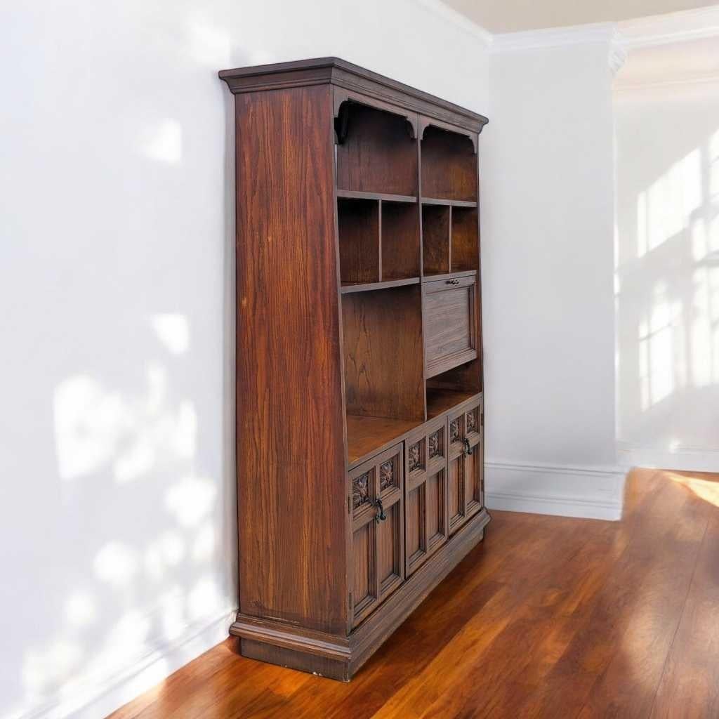 Mueble independiente de pared - Separador de ambientes de madera, Acabado rico, EE.UU., c. 1960 en venta 4