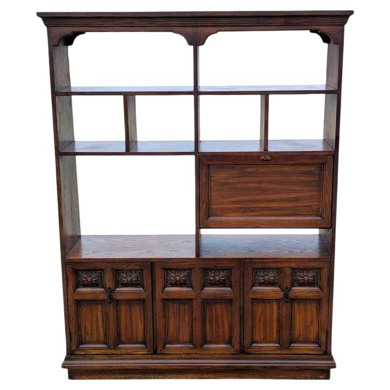 Freestanding Wall Unit – Wooden Room Divider, Rich Finish, USA, c. 1960s