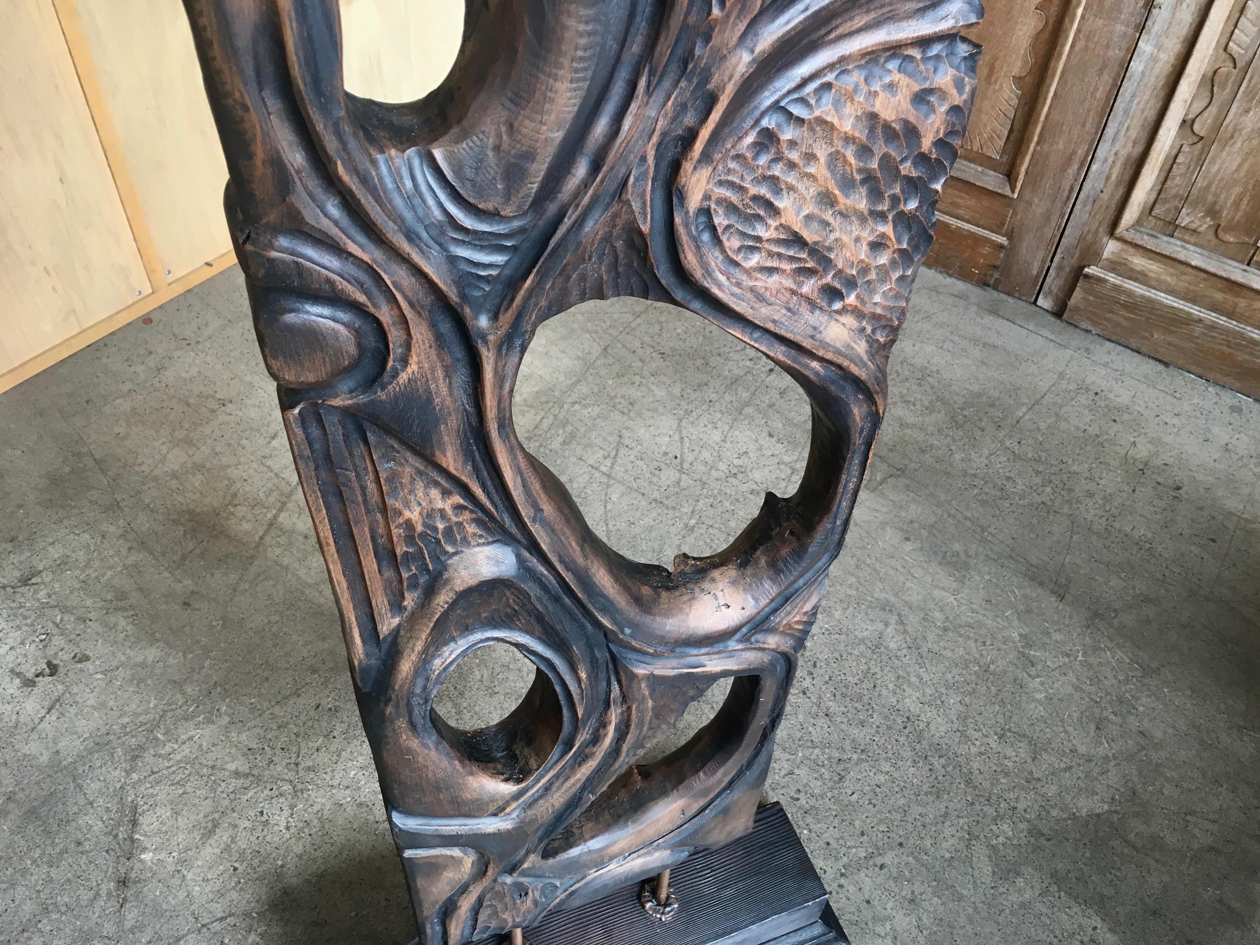 Mid-Century Modern Freestanding Walnut Sculpture by George Mullen