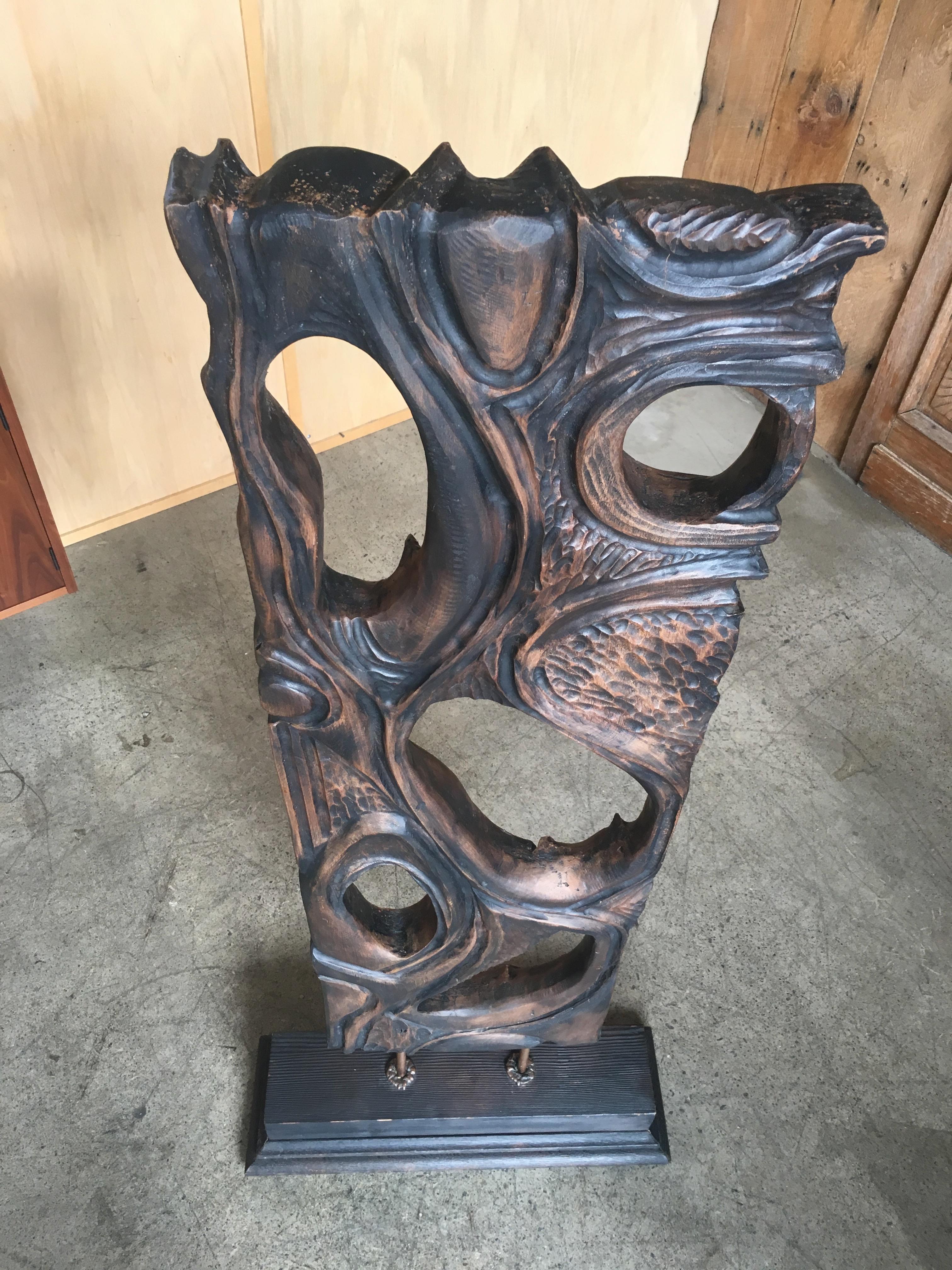 American Freestanding Walnut Sculpture by George Mullen
