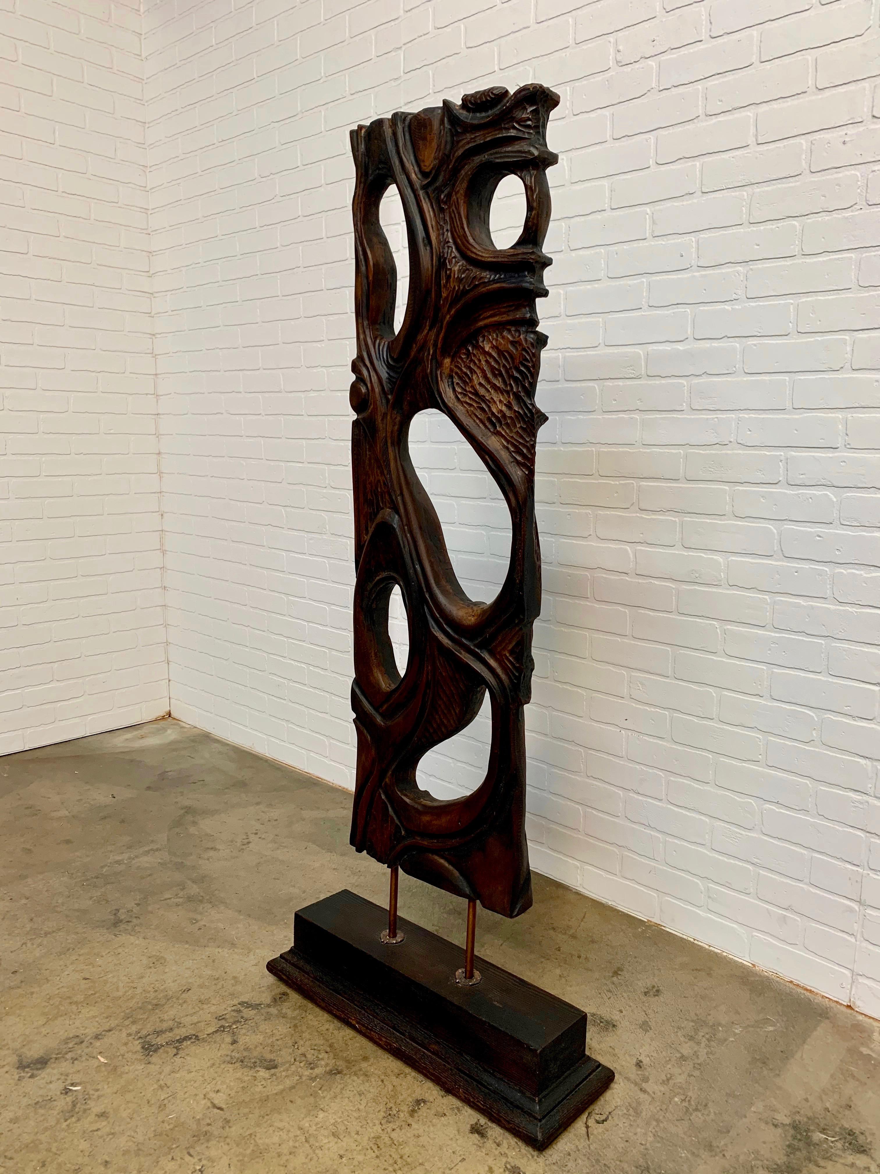 American Freestanding Walnut Sculpture by George Mullen