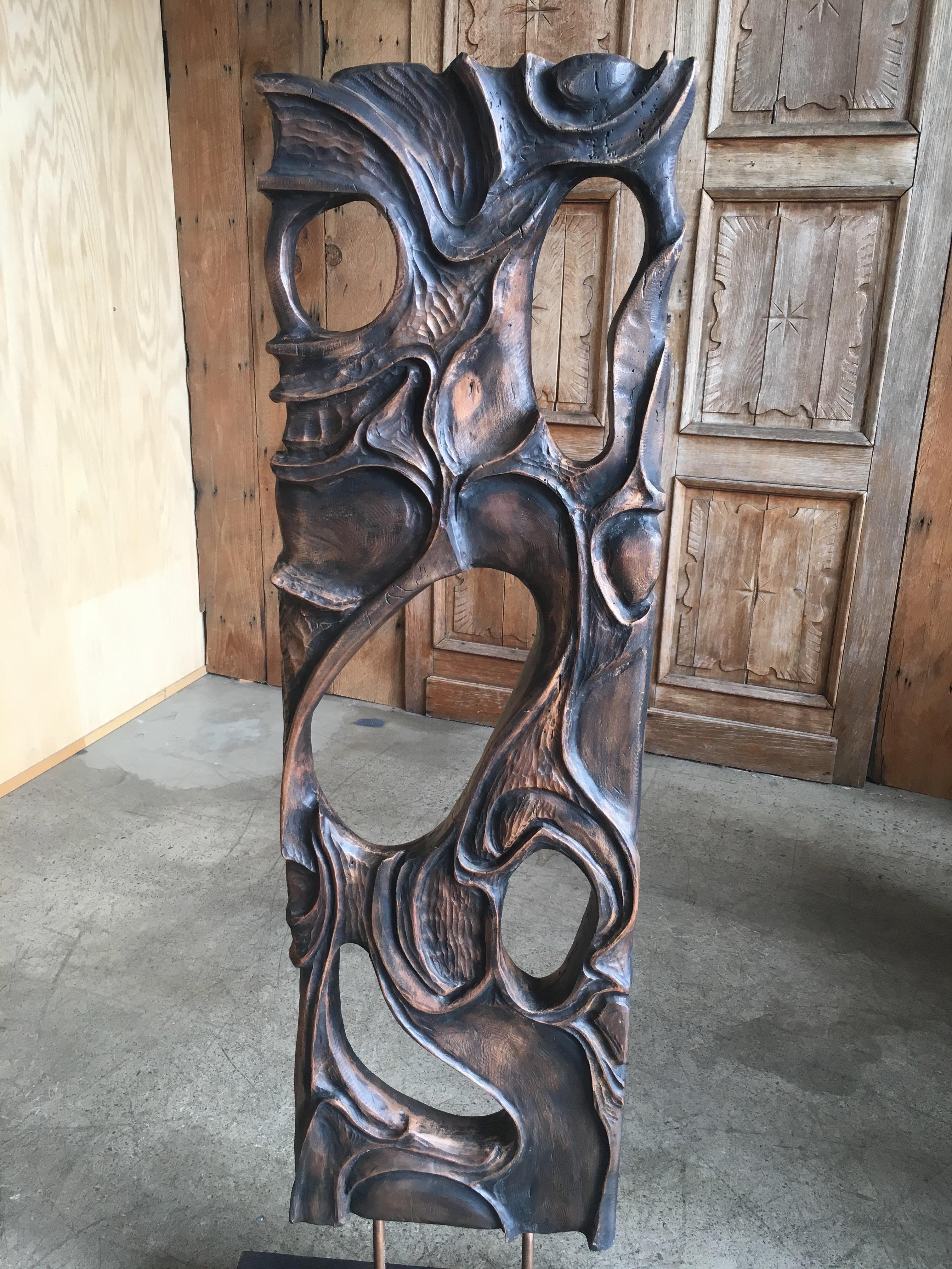 Freestanding Walnut Sculpture by George Mullen In Good Condition In Denton, TX