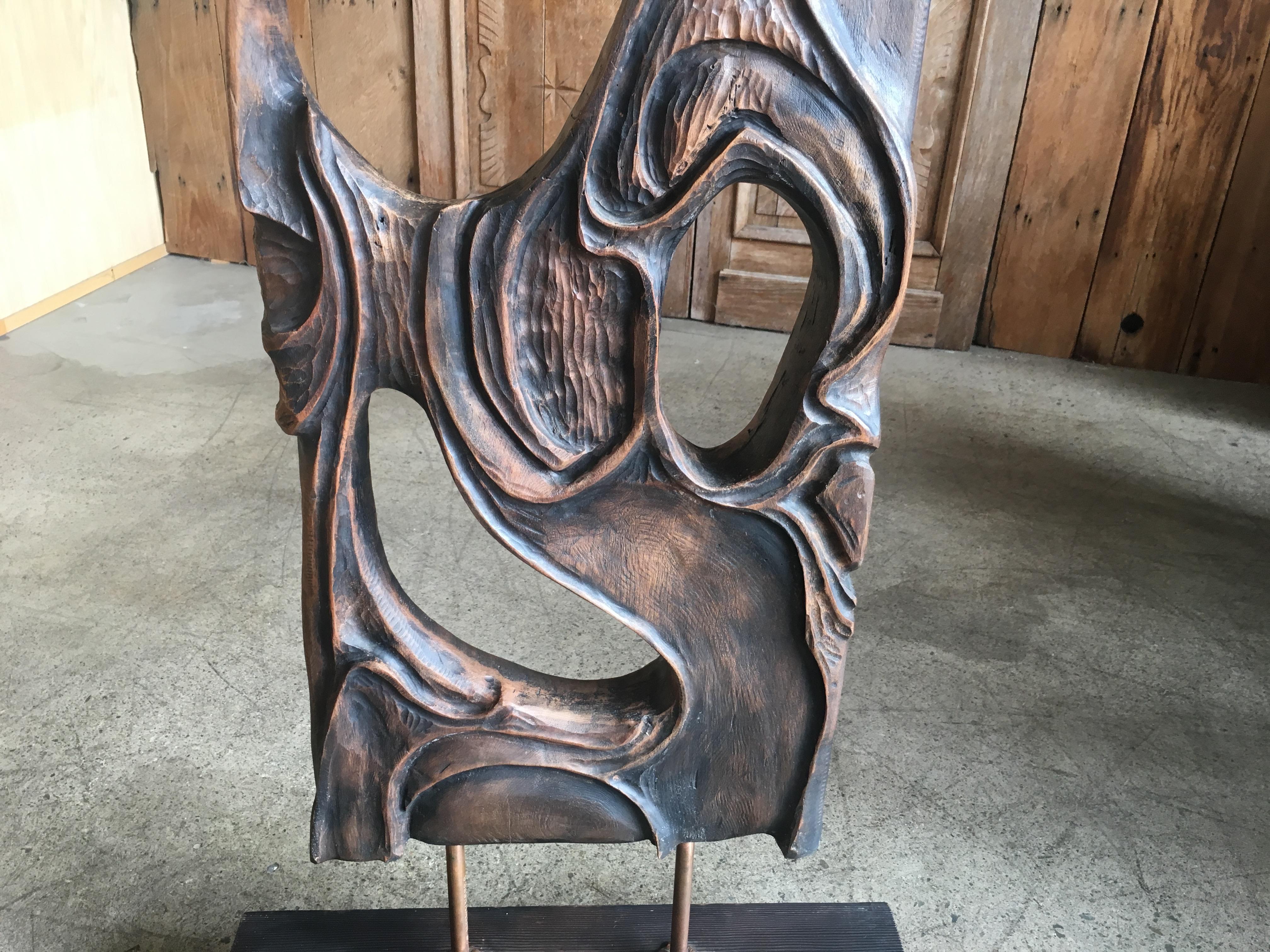 20th Century Freestanding Walnut Sculpture by George Mullen
