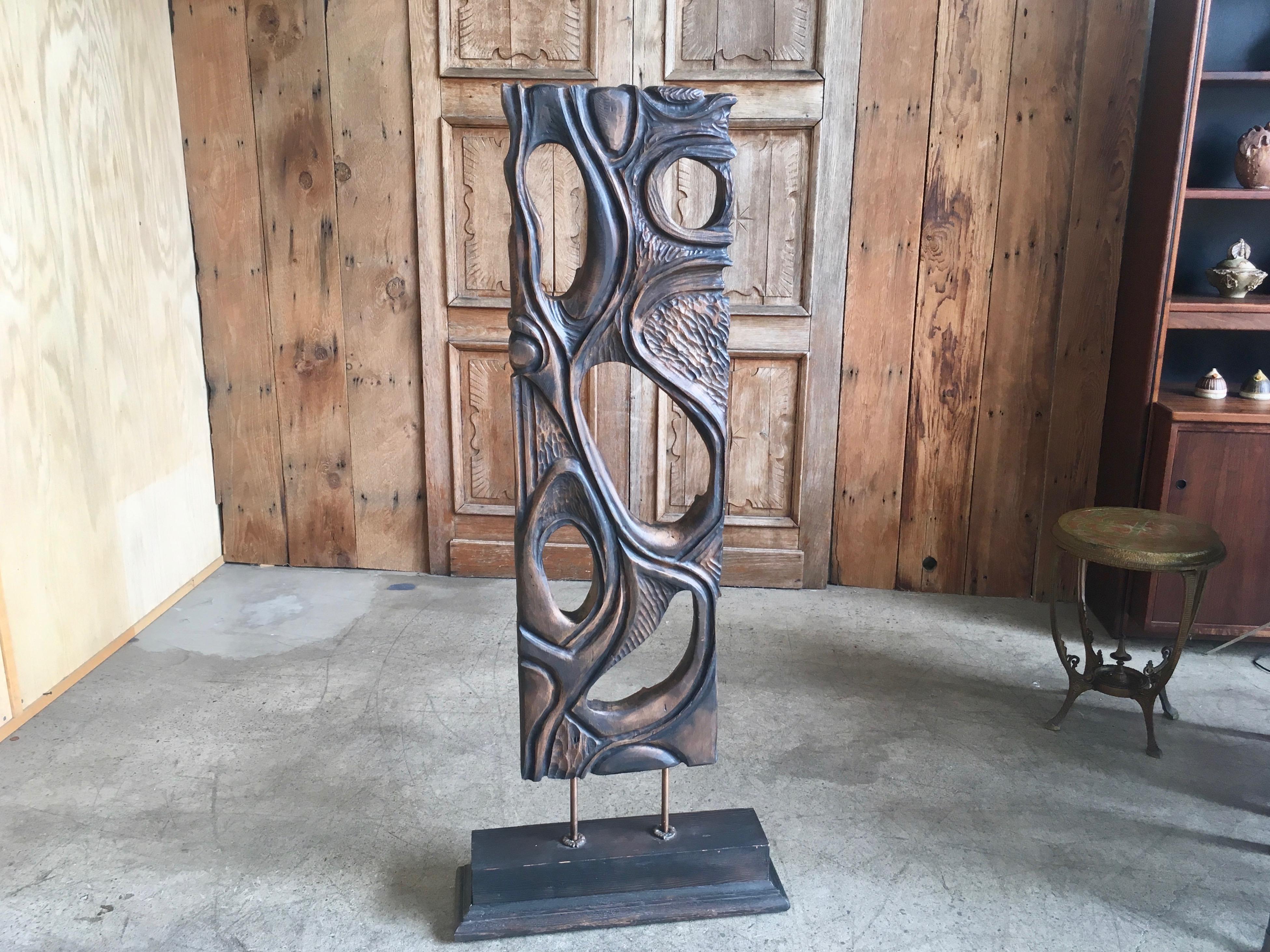 Copper Freestanding Walnut Sculpture by George Mullen