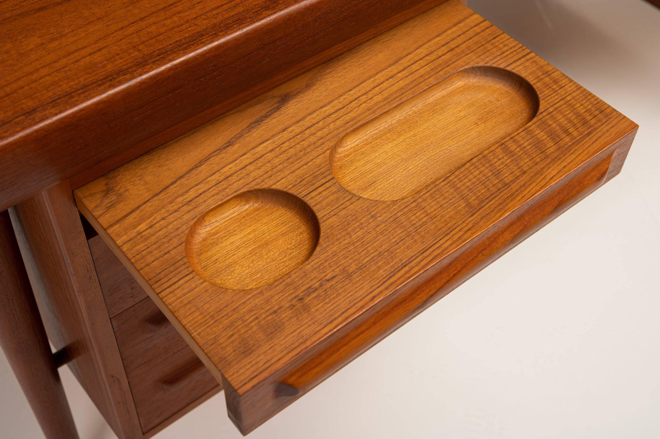 Teak Freestanding Writing Desk by Ib Kofod Larsen for Faarup Møbelfabrik, Denmark 60s