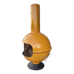 Freestanding Yellow Gas Fireplace