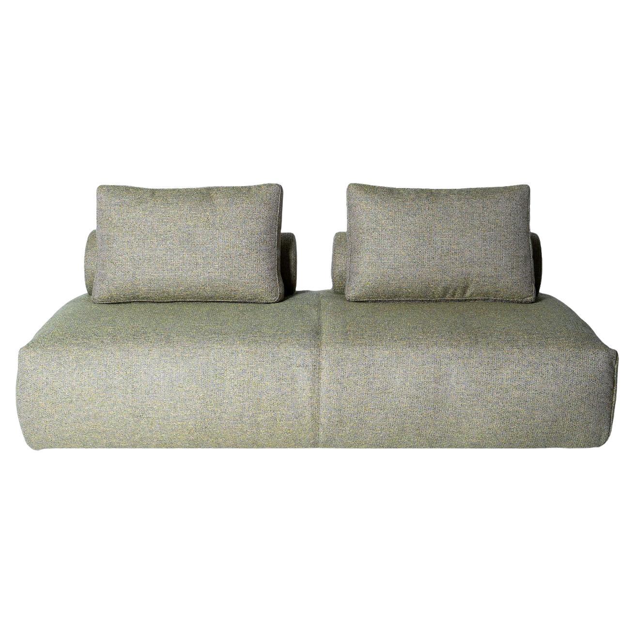 Freestyle Green Fabric Platform Sofa For Sale