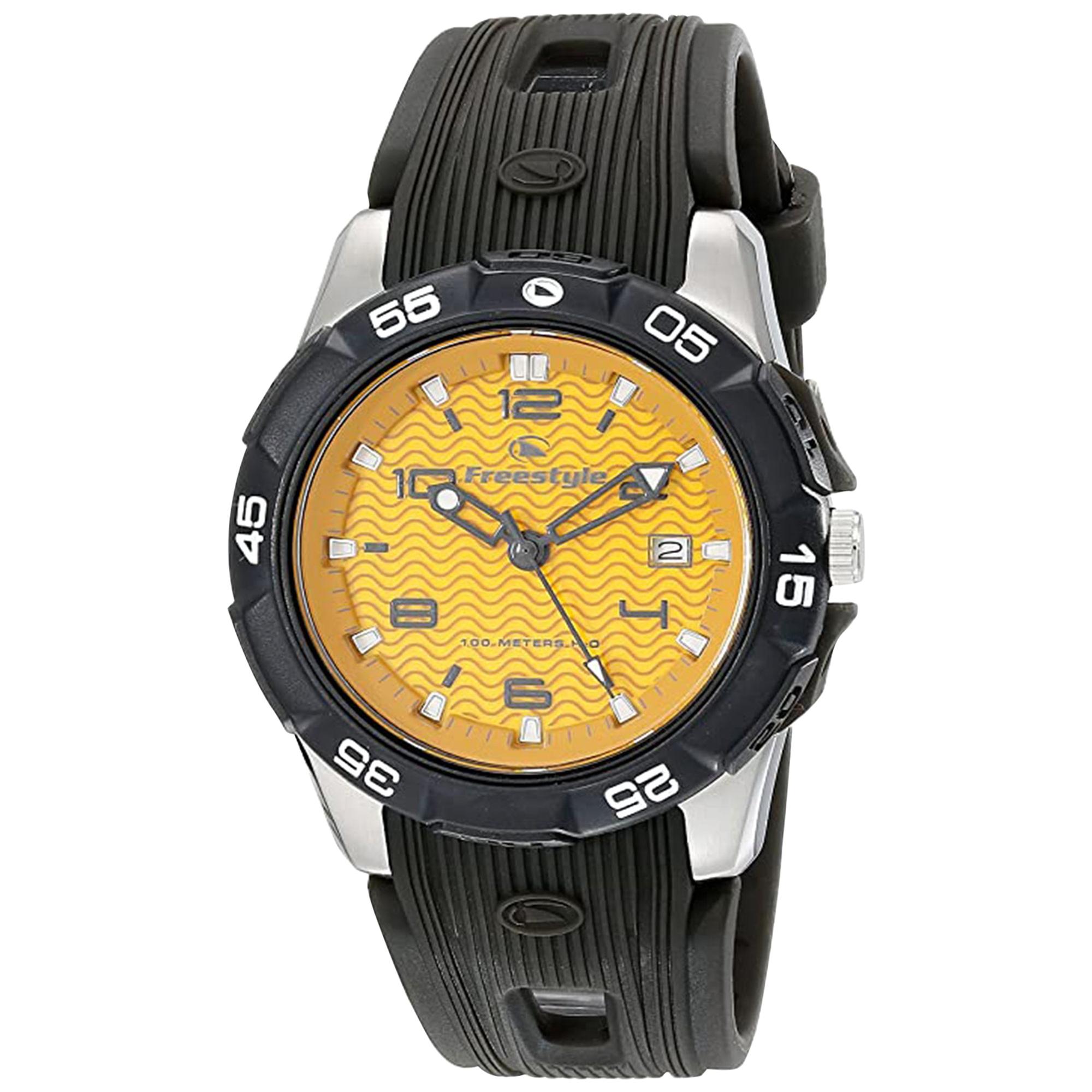 Freestyle Kampus Stainless Steel Yellow Dial Quartz Men's Watch 10019189