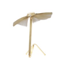 "Freevolle" modern contemporary Lady Table Lamp, Lampshade, Brass