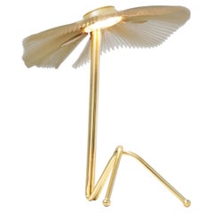 "Freevolle" Lady Lamp, Gold Lampshade, Brass Body