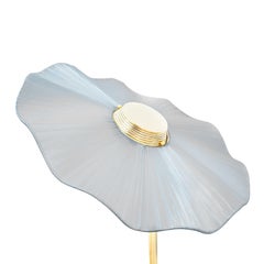 Freevolle Sculpture Feminine Table Lamp, silver raffia art silvered glass