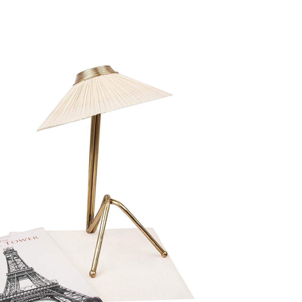 Freevolle Sculpture Table Lamp, Handmade Brass Body, Black Linen 3