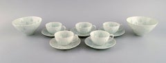 Freidl Holzer Kjellberg for Arabia, Five Coffee Cups with Saucers and Two Bowls