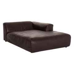 Freistil Rolf Benz 187 Leder-Sofa Dunkelbraun Braun Zweisitzer Chaise Longue