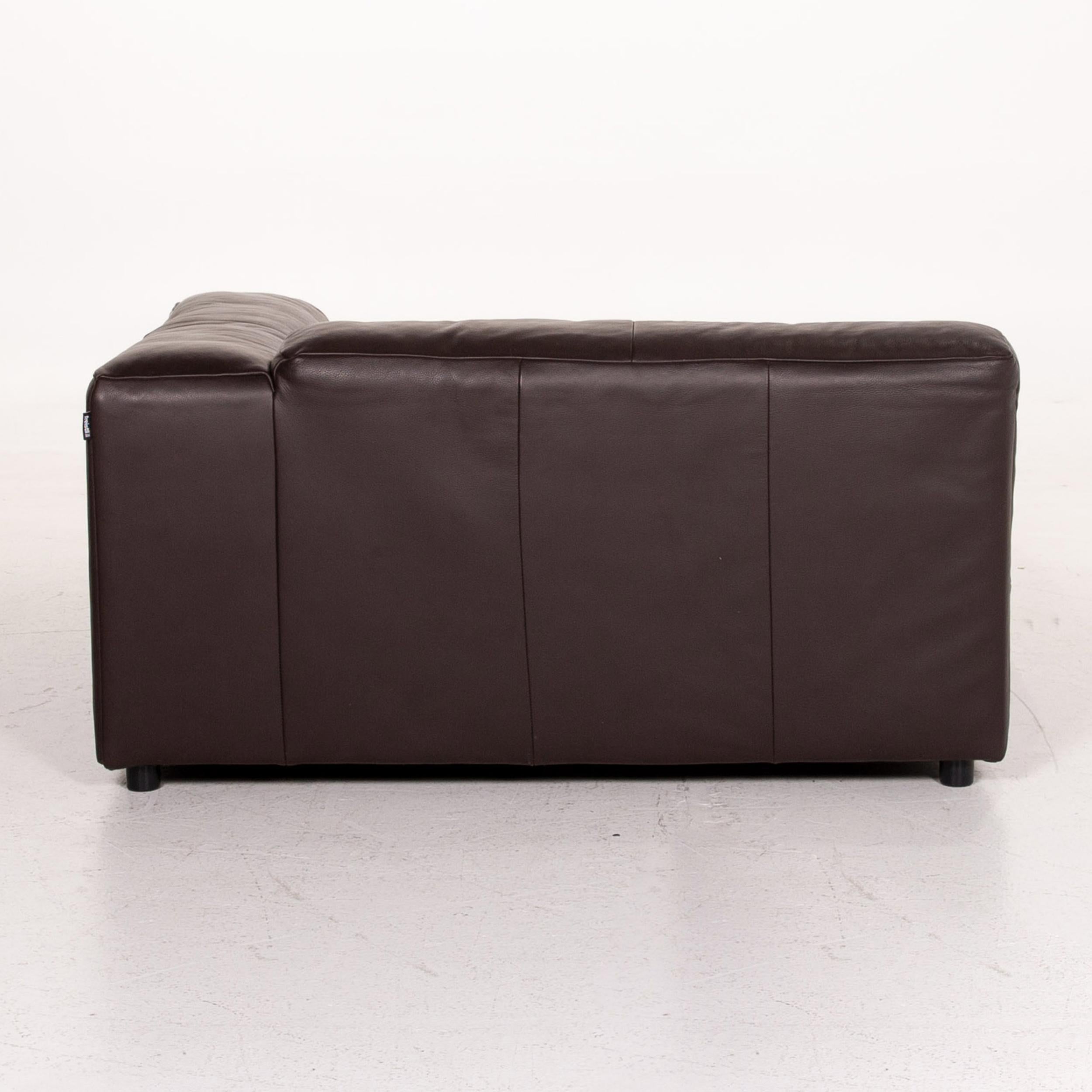 Freistil Rolf Benz 187 Leder-Sofa Dunkelbraun Braun Zweisitzer Chaise Longue im Angebot 2