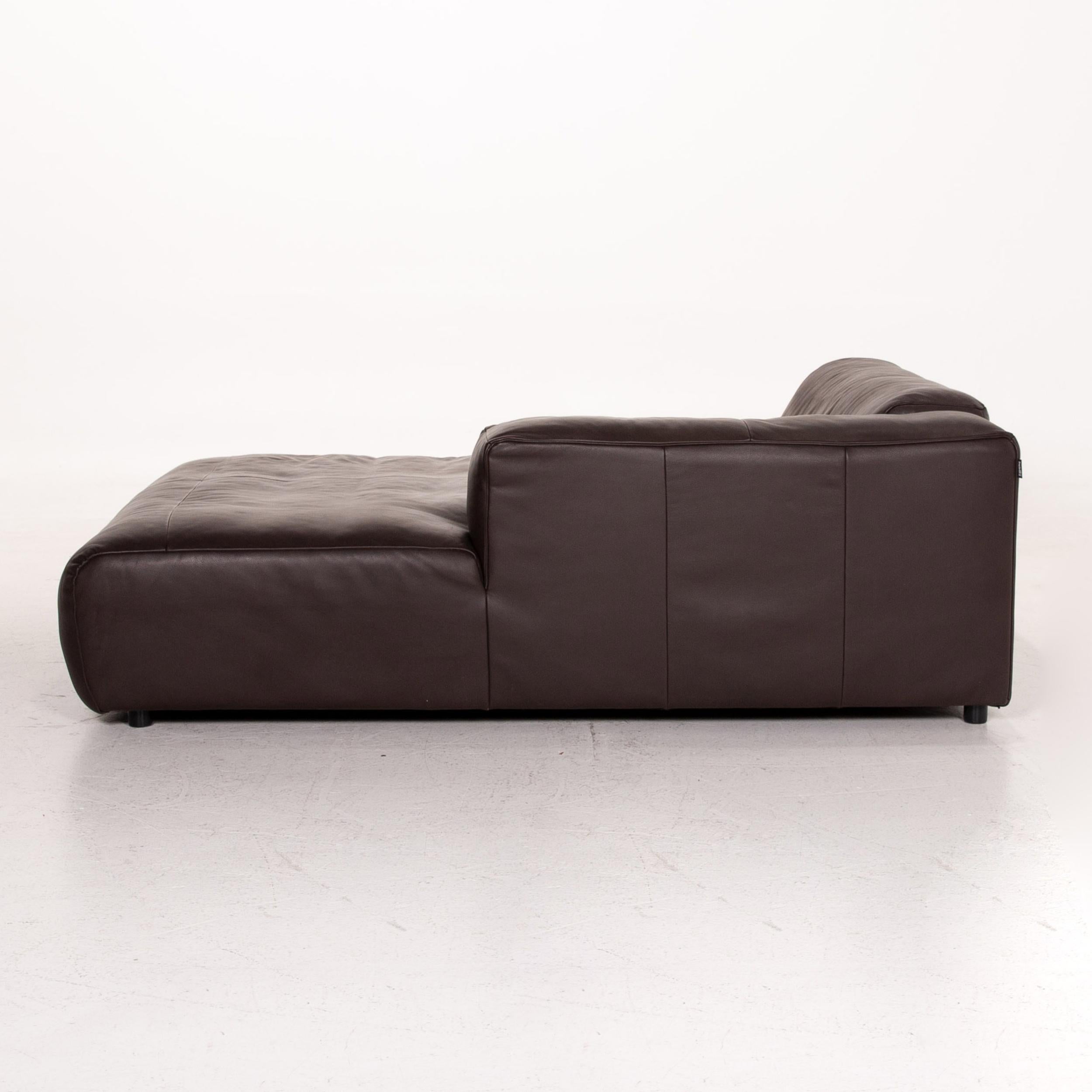 Freistil Rolf Benz 187 Leder-Sofa Dunkelbraun Braun Zweisitzer Chaise Longue im Angebot 3