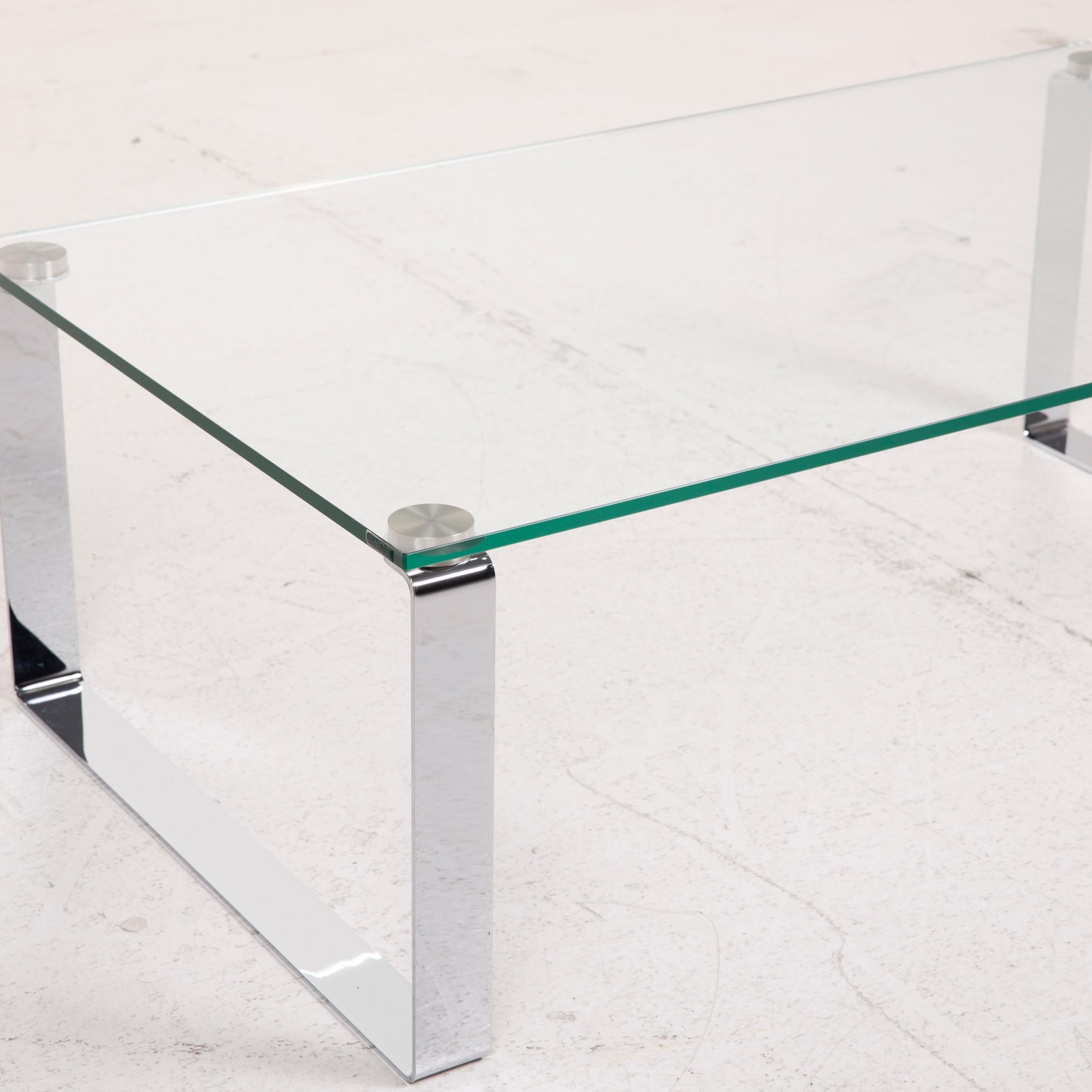 Modern Freistil Rolf Benz 191 Glass Table and Coffee Table Chrome