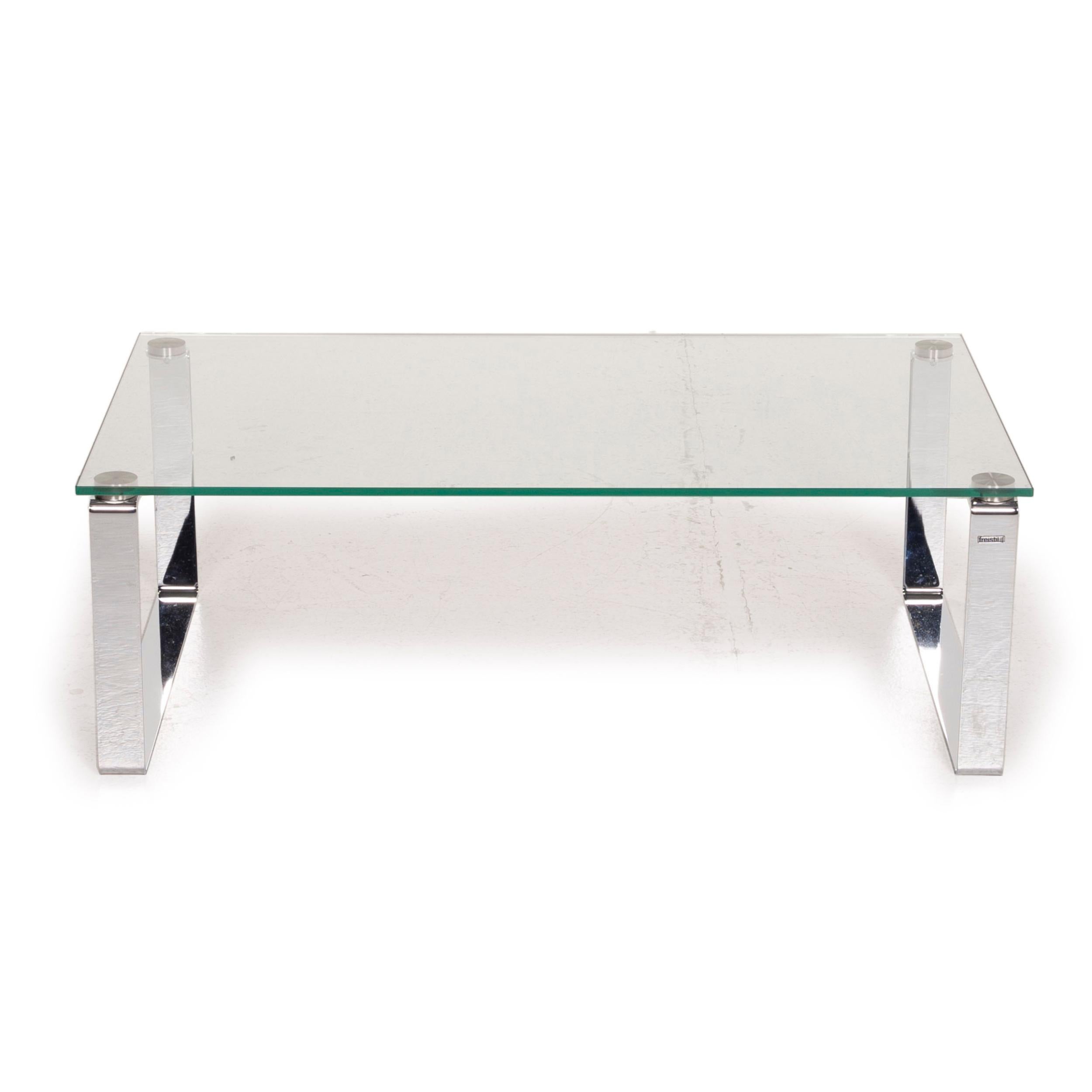 Contemporary Freistil Rolf Benz 191 Glass Table and Coffee Table Chrome