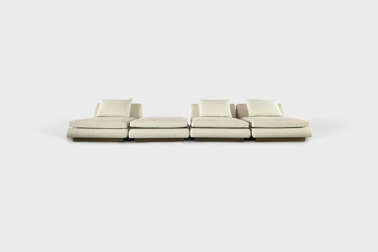 Freja sofa by Atra Design
Dimensions: D 460 x W 100 x H 68 cm
Materials: fabric, brass.
Different back and chaise modules conbinations available.

3 x Back module
1 x Chaise module

Atra Design
We are Atra, a furniture brand produced by