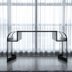 'Frejus' Wood And Steel Desk In The Style Of Eugene Printz