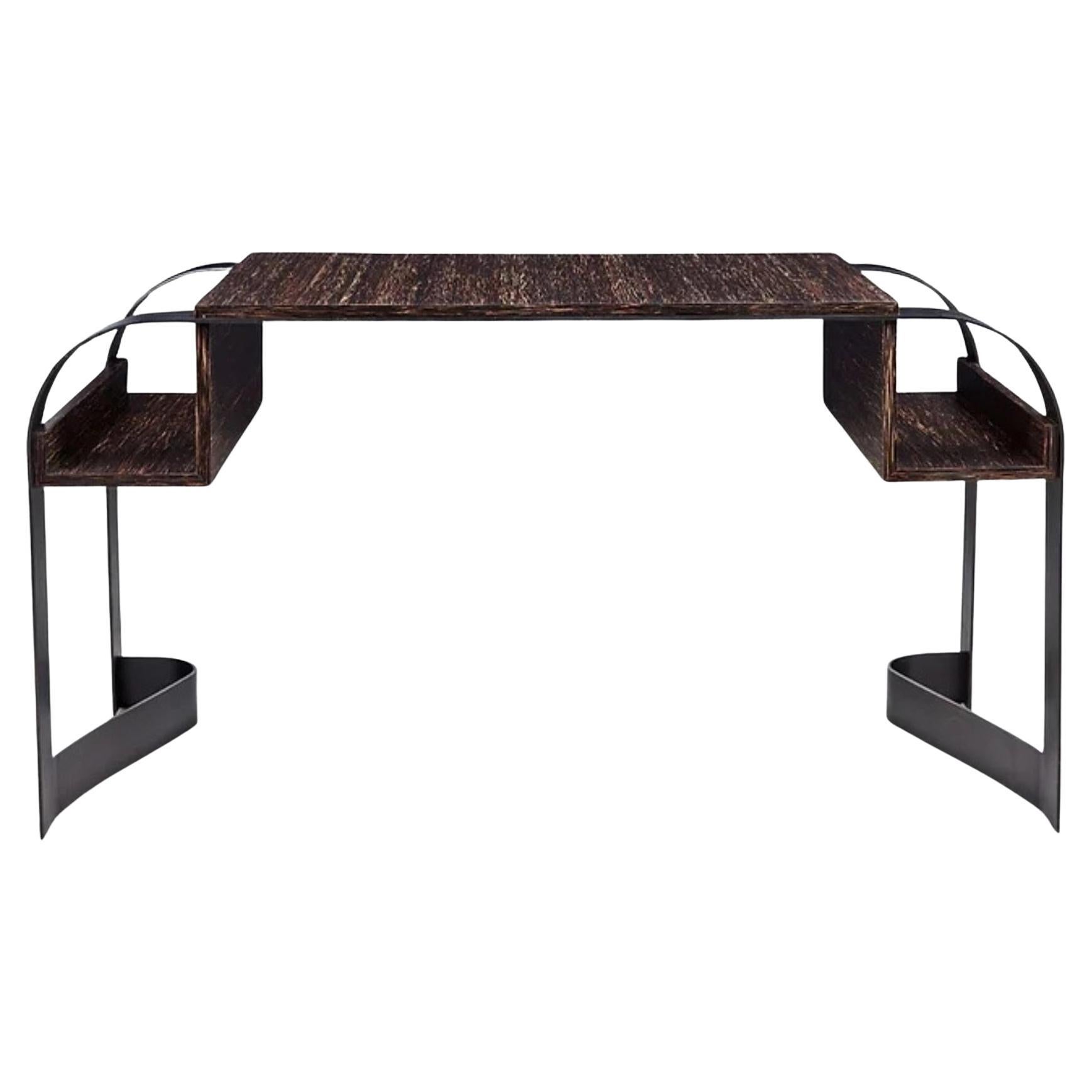 'Frejus' Wood And Steel Desk In The Style Of Eugene Printz