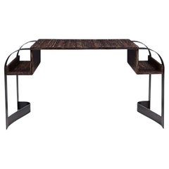 'Frejus' Wood And Steel Desk In The Style Of Eugene Printz