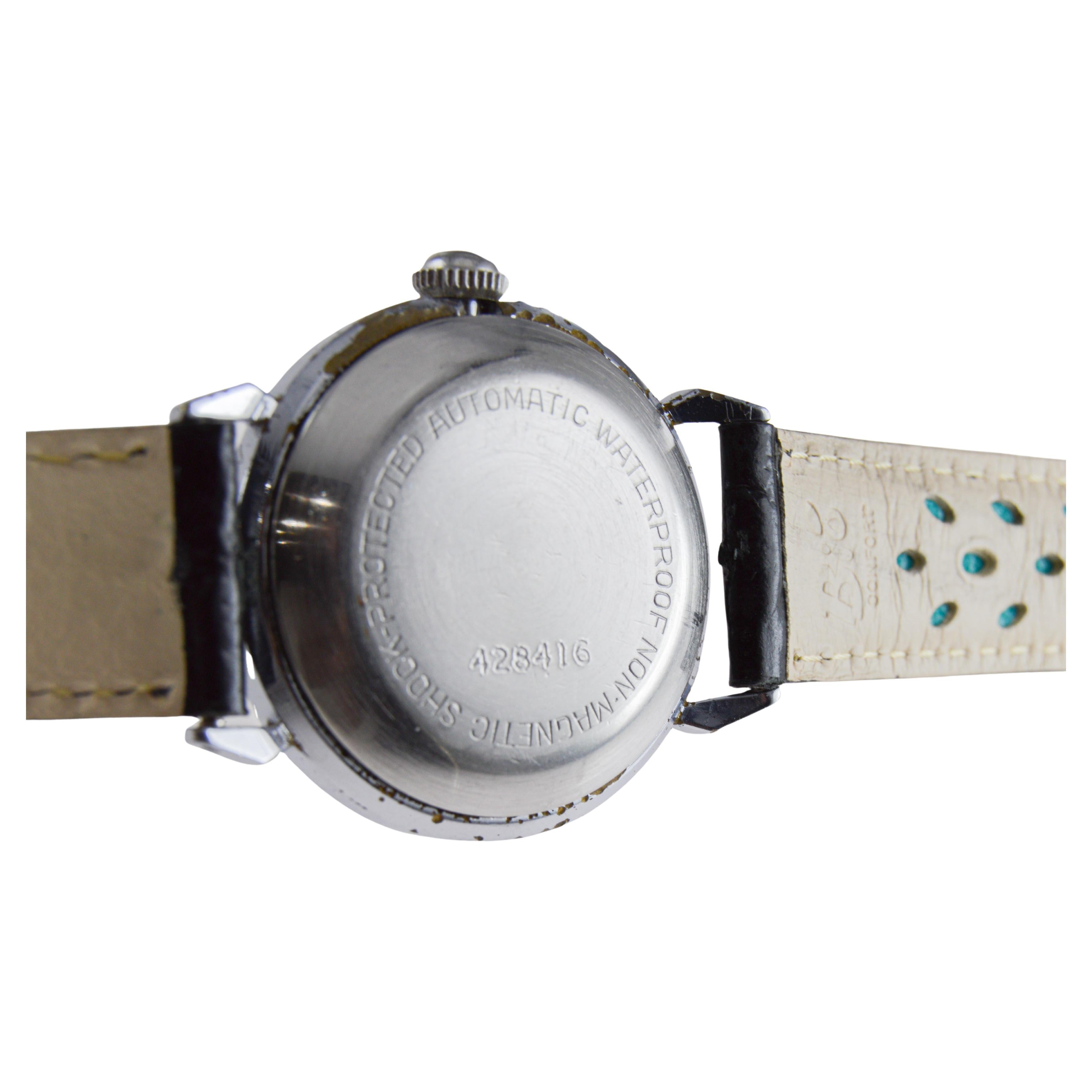 Reloj Fremes Steel Aquamatic Art Déco circa 1940's Bumper Model Esfera Original en venta 10