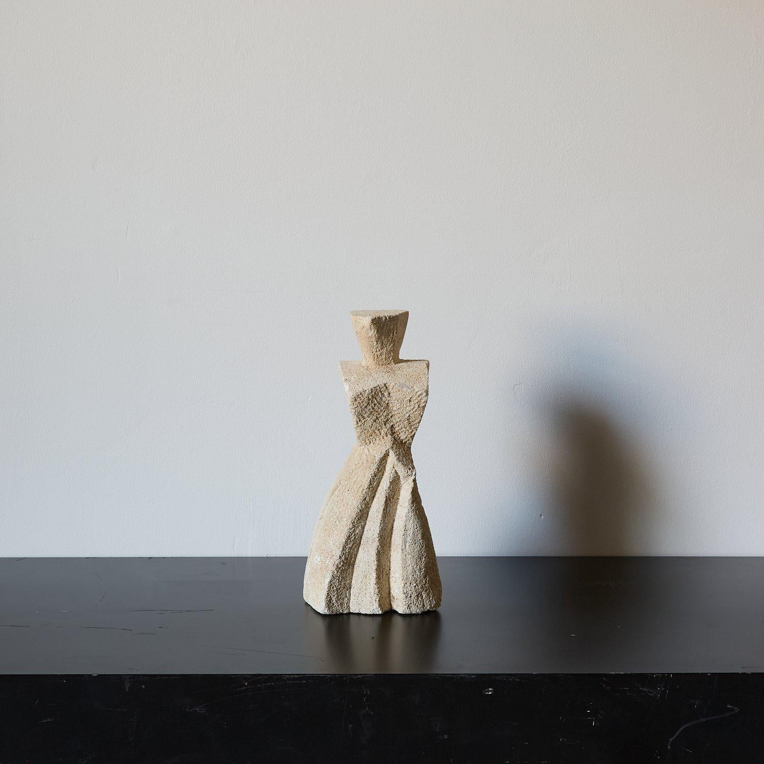 Adept artist carved figure, from local Caen stone. 

Very reminiscent of Lynn Chadwick’s angular forms.

France circa 1960s

H 29cm x D 14cm x W 13cm

