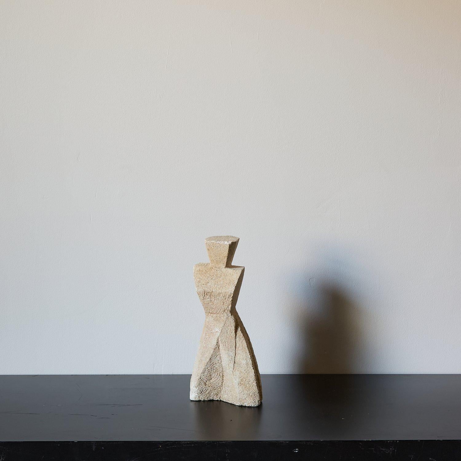 Limestone French Stone Carved Figure reminiscent of Lynn Chadwick’s, France circa 1960s For Sale