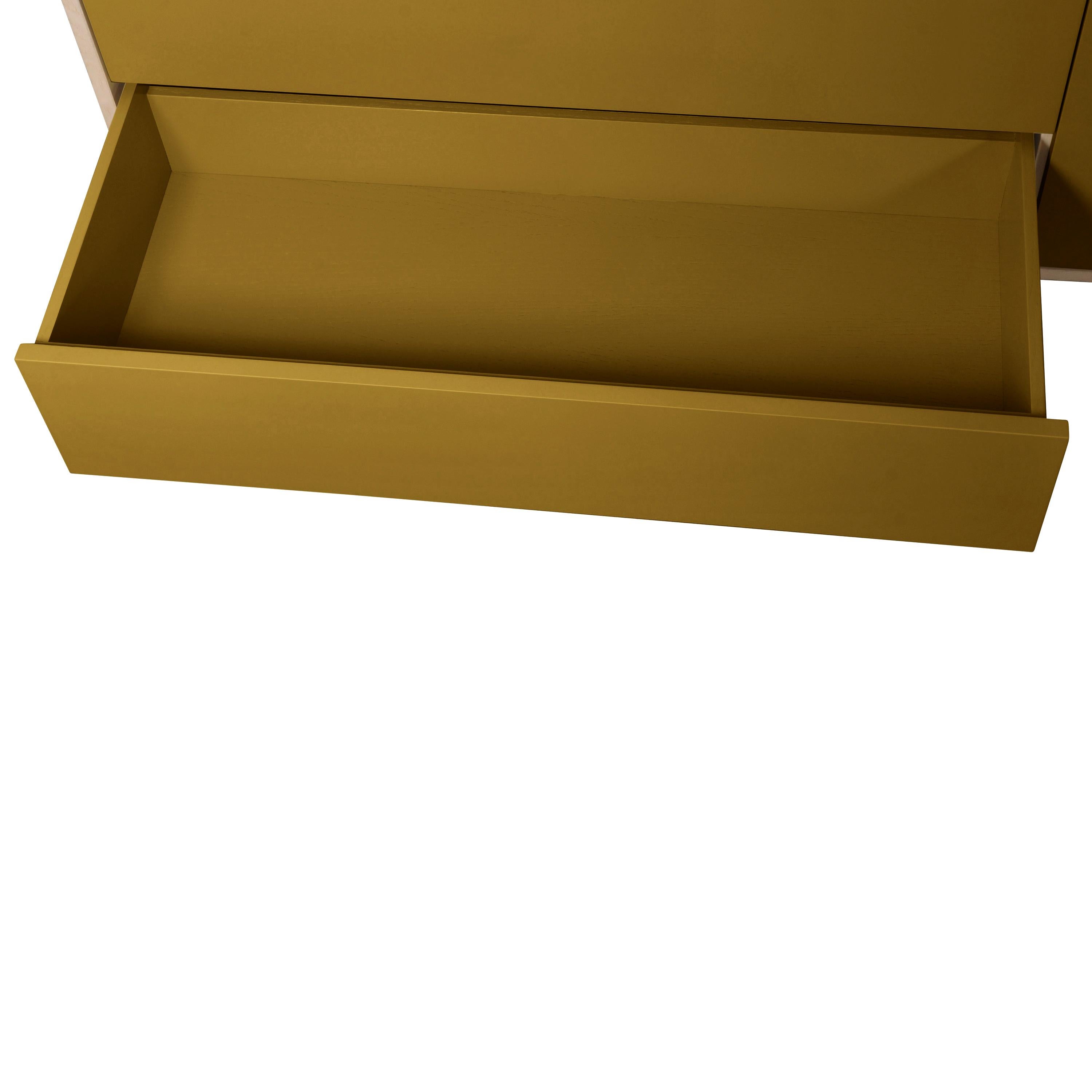 Credenza francese a 1 porta e 3 cassetti in legno color foglia di tabacco di E. Gizard, Parigi in vendita 2