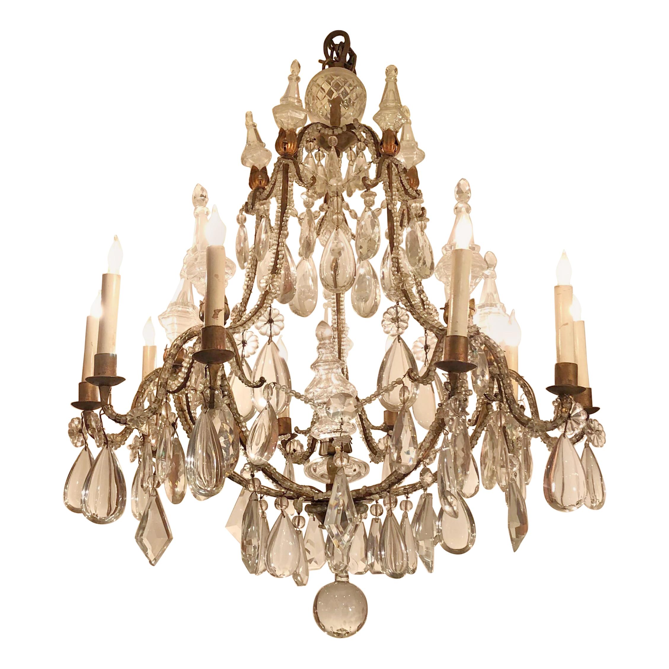 French 10-Light Chandelier For Sale