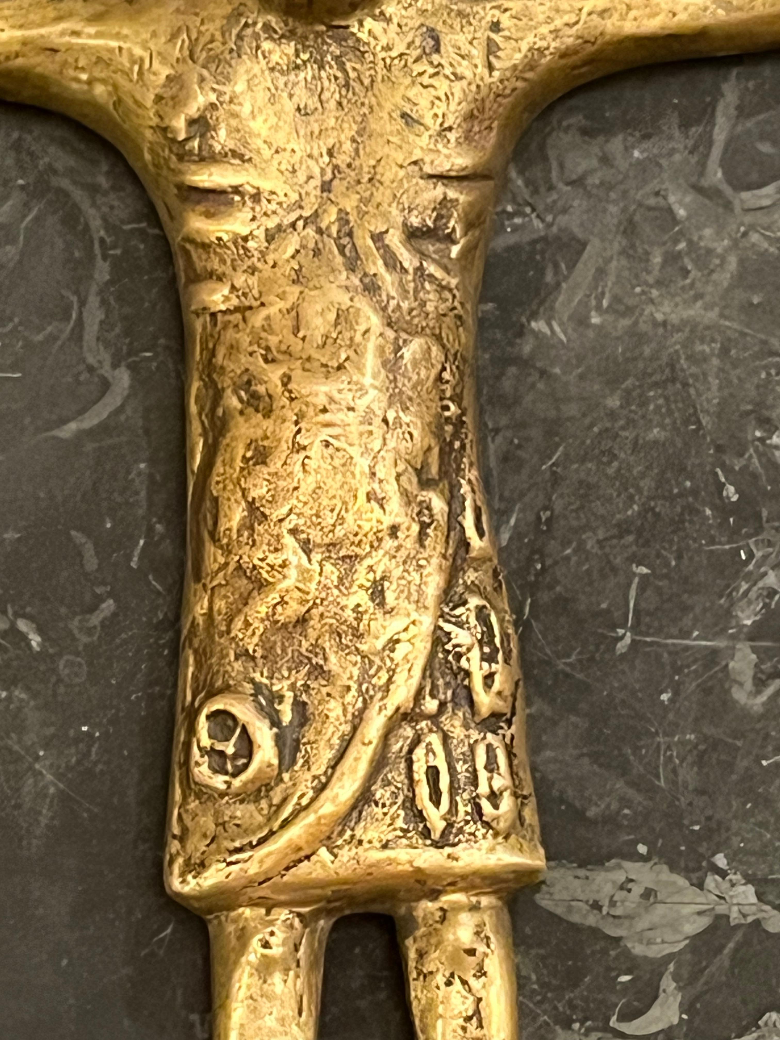 French 12th - 14th Century Bronze Corpus Christi Crucifix 6