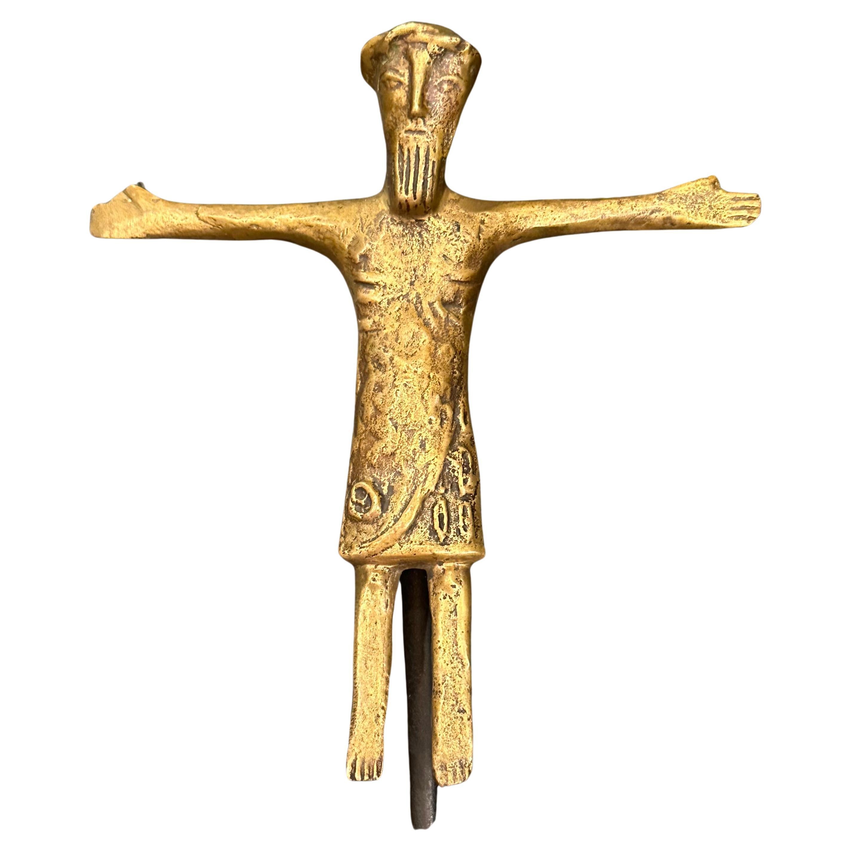 French 12th - 14th Century Bronze Corpus Christi Crucifix

Rare and captivating bronze cast and chiseled Corpus Christi. The bronze, solid casted corpora sculpted body of the crucified Christ is of outstanding quality. Crucifixes of this time were