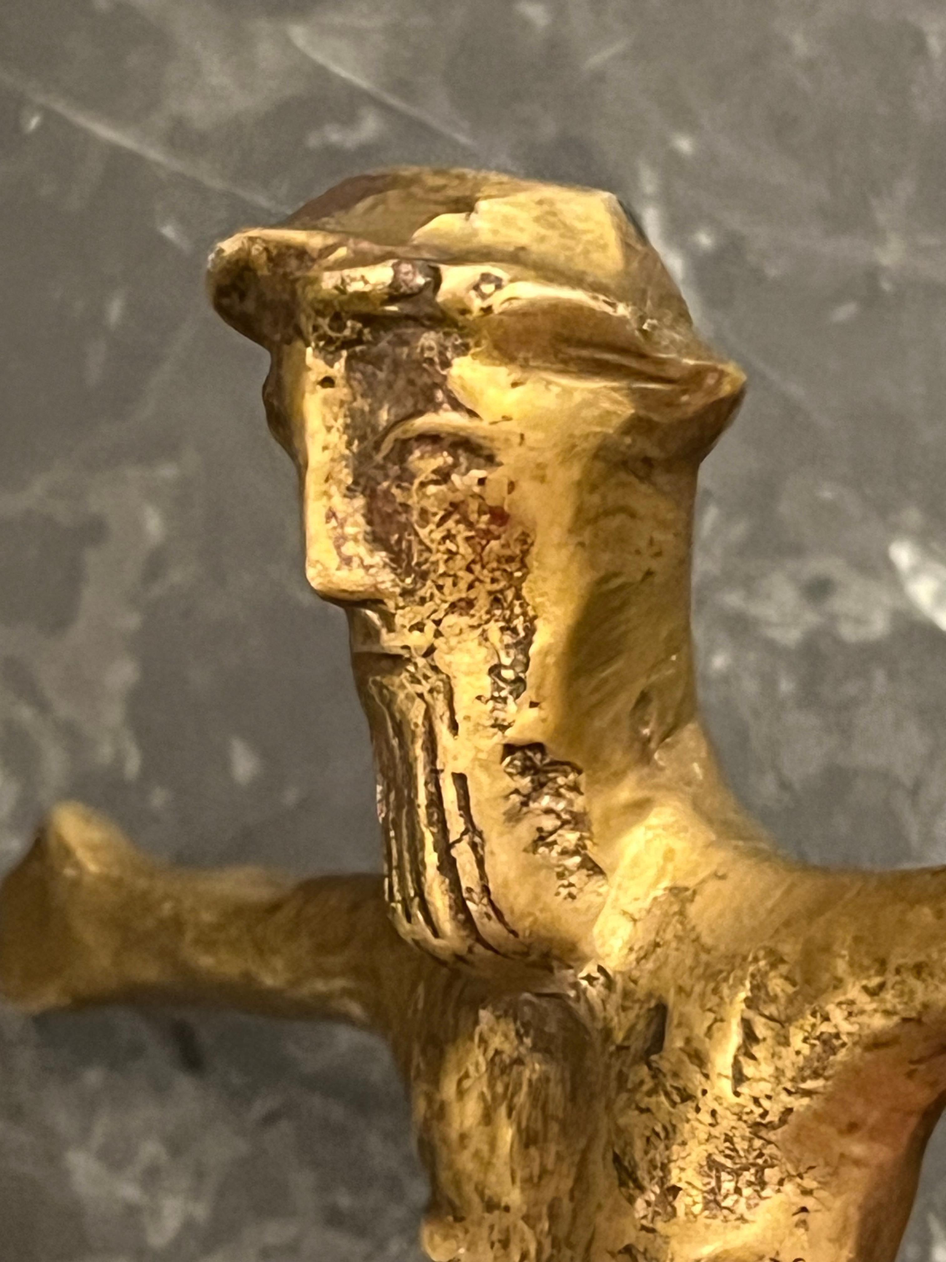 Cast French 12th - 14th Century Bronze Corpus Christi Crucifix