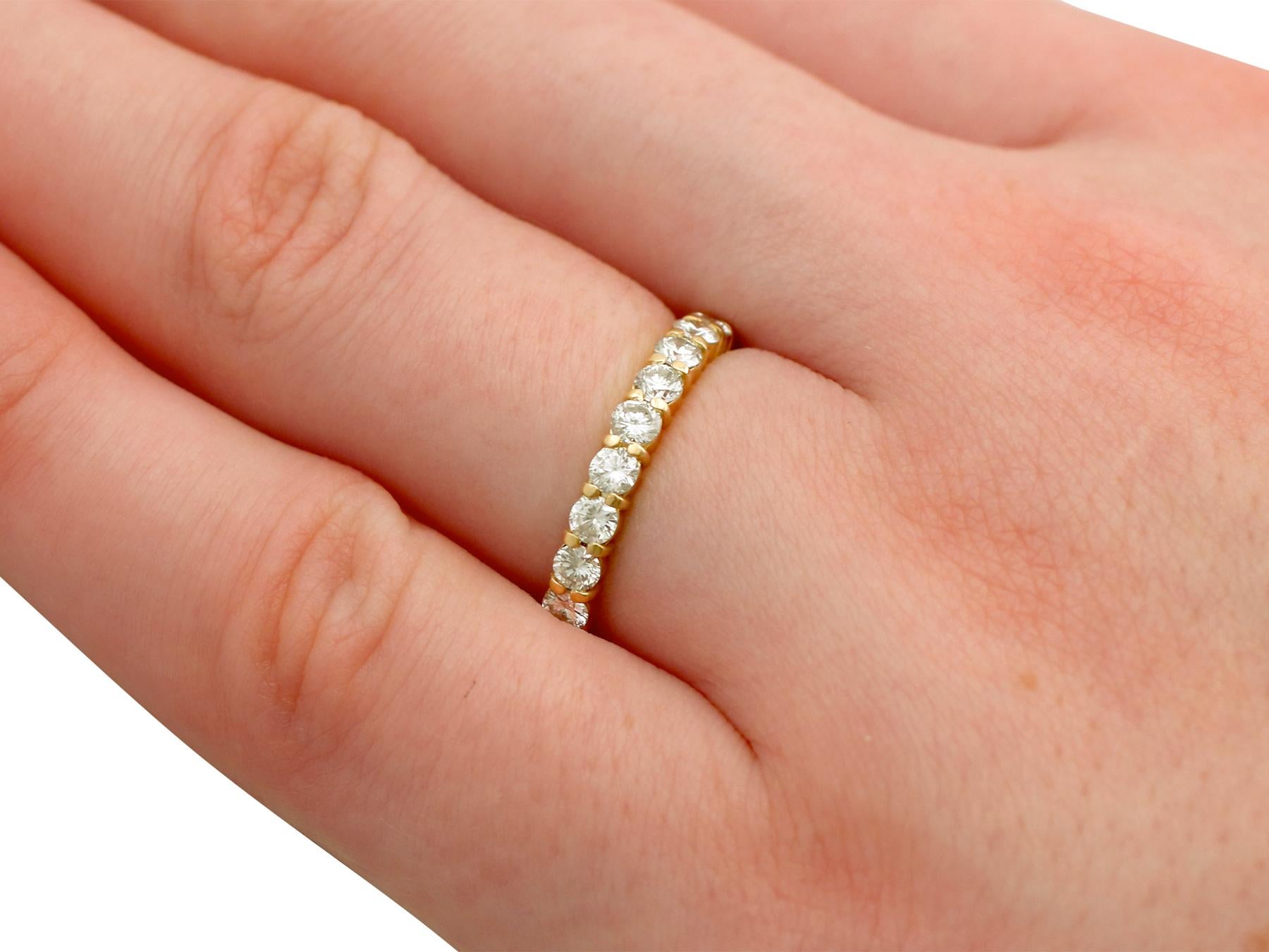 French 1.32 Carat Diamond and Yellow Gold Full Eternity Ring 3